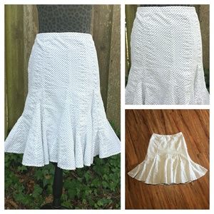 J. Crew White and Black Polka Dot Cotton Skirt - Size 2